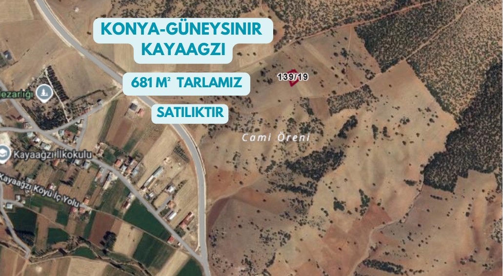 KONYA GÜNEYSINIR KAYAAĞZI 681M² TARLA SATILIKTIR - KONYA GÜNEYSINIR fotoğraf 5